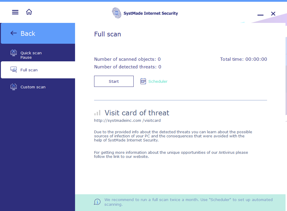 Systmade Internet Security, Full Scan, Systmadeinc.com
